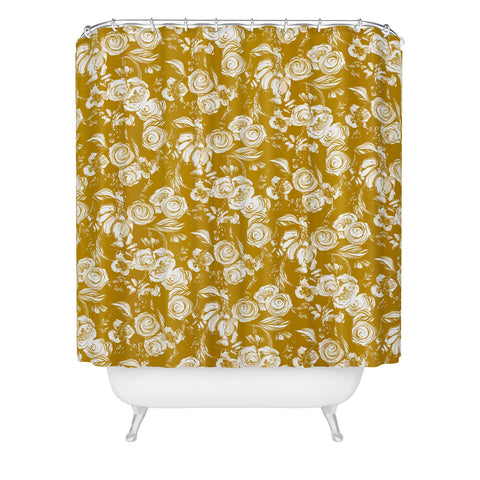 Pattern State Floral Sketch Ginger Shower Curtain