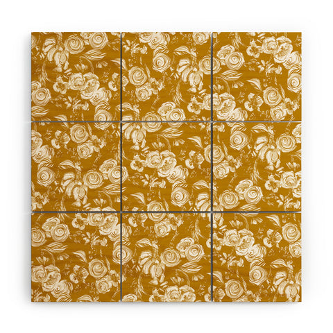 Pattern State Floral Sketch Ginger Wood Wall Mural