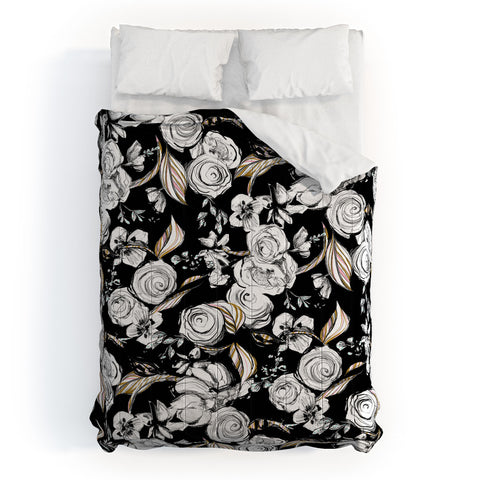 Pattern State Floral Sketch Midnight Comforter