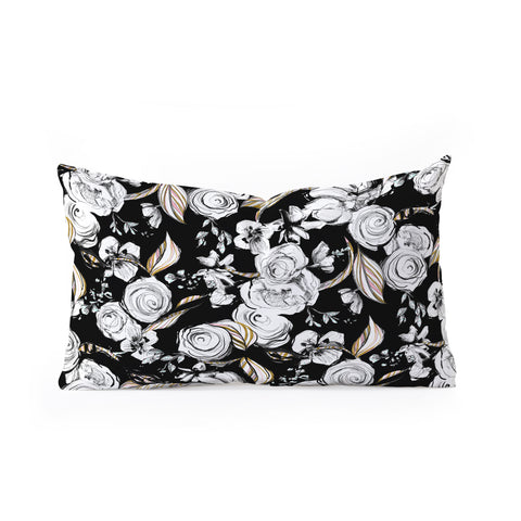Pattern State Floral Sketch Midnight Oblong Throw Pillow