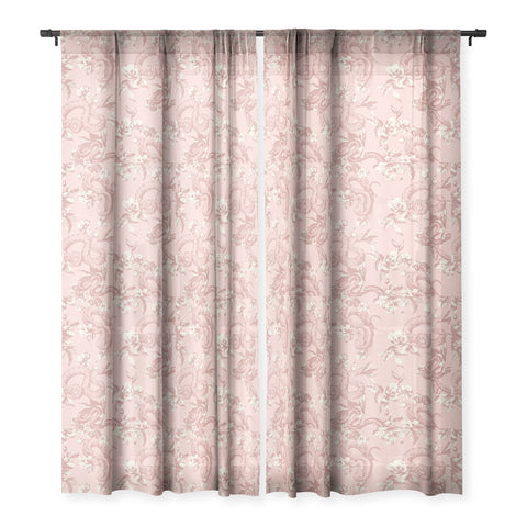 Pattern State Floral Snake Blush Sheer Window Curtain