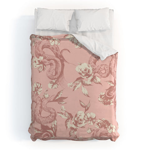 Pattern State Floral Snake Blush Duvet Cover