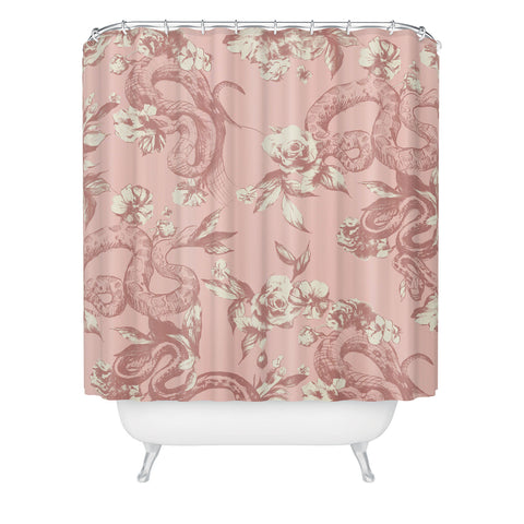 Pattern State Floral Snake Blush Shower Curtain