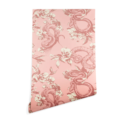 Pattern State Floral Snake Blush Wallpaper
