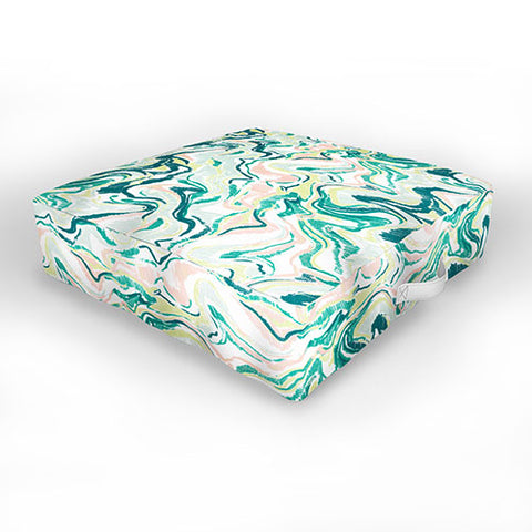 Pattern State Marble Chalk Outdoor Floor Cushion