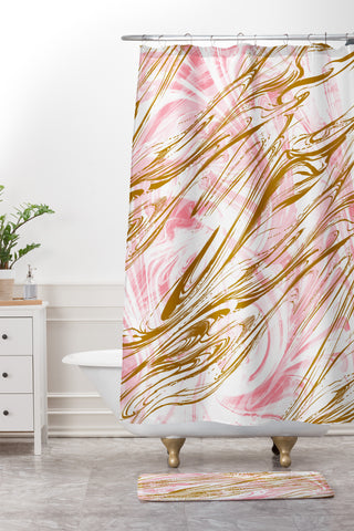 Pattern State Marble Desert Shower Curtain And Mat