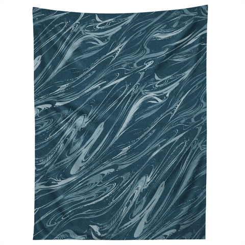 Pattern State Marble Indigo Linen Tapestry