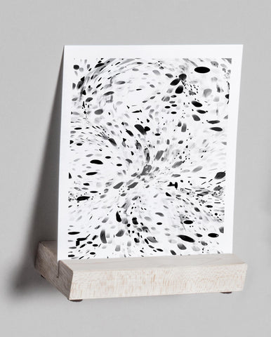 Pattern State Marble Midnight Art Print and Wood Block