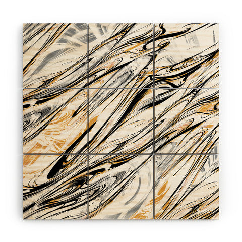 Pattern State Marble Midnight Wood Wall Mural