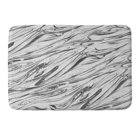 Pattern State Marble Silver Linen Memory Foam Bath Mat