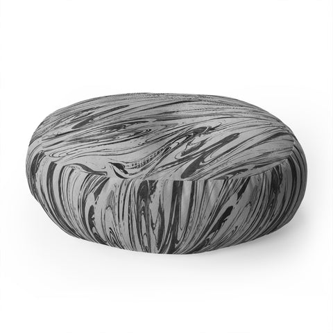 Pattern State Marble Silver Linen Floor Pillow Round