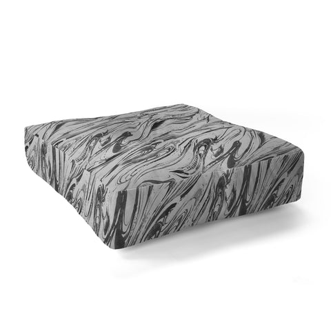 Pattern State Marble Silver Linen Floor Pillow Square