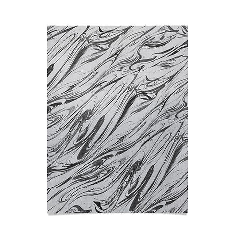 Pattern State Marble Silver Linen Poster