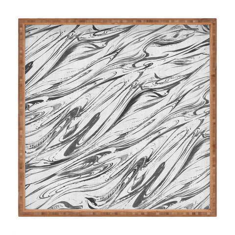 Pattern State Marble Silver Linen Square Tray