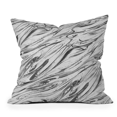 Pattern State Marble Silver Linen Throw Pillow
