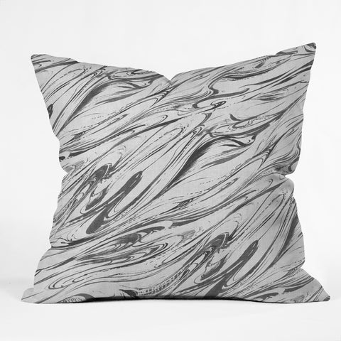 Pattern State Marble Silver Linen Outdoor Throw Pillow