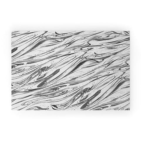 Pattern State Marble Silver Linen Welcome Mat