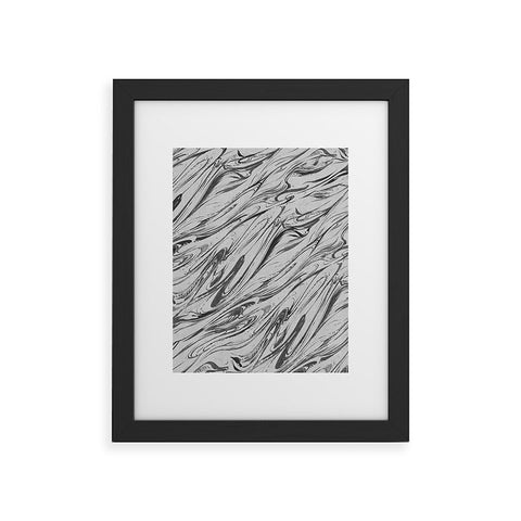 Pattern State Marble Silver Linen Framed Art Print
