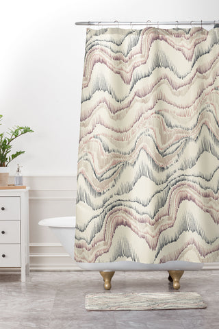 Pattern State Marble Sketch Shower Curtain And Mat