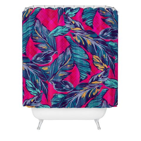 Pattern State Palm Sketch Glow Shower Curtain