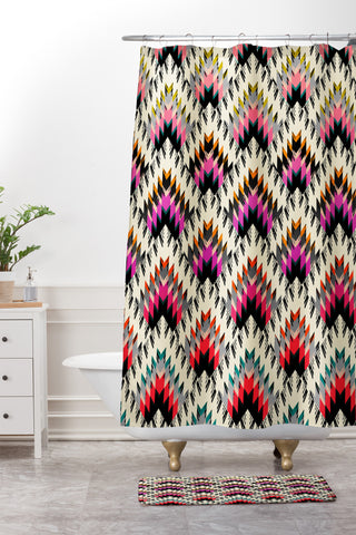 Pattern State Peaks Shower Curtain And Mat