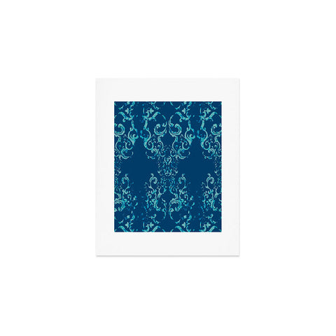 Pattern State Squirrel Swirl Indigo Art Print