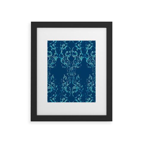 Pattern State Squirrel Swirl Indigo Framed Art Print