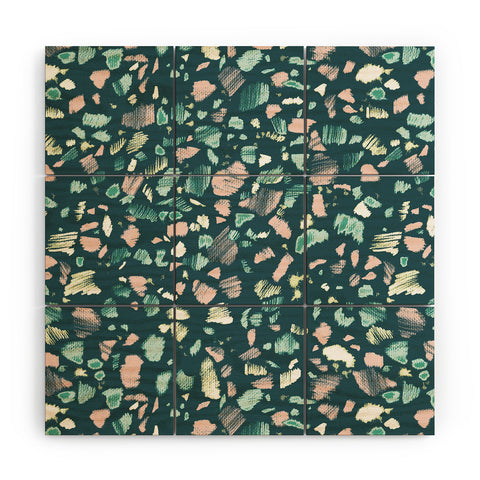 Pattern State Terrazzo Chalk Wood Wall Mural