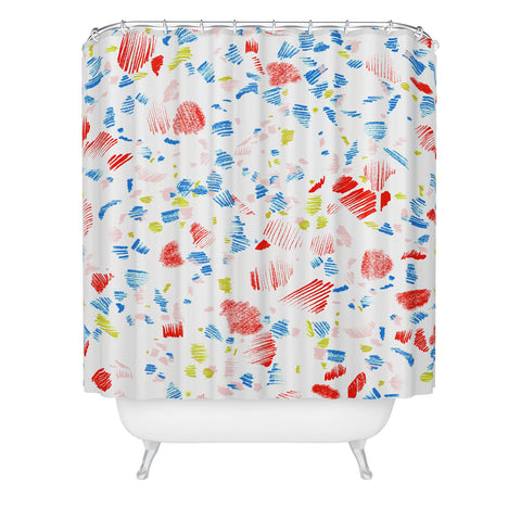 Pattern State Terrazzo Sketch Glow Shower Curtain