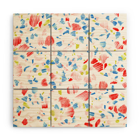 Pattern State Terrazzo Sketch Glow Wood Wall Mural