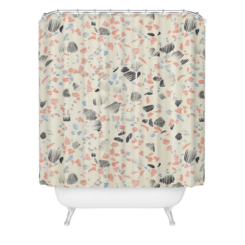 Pattern State Terrazzo Sketch Shower Curtain