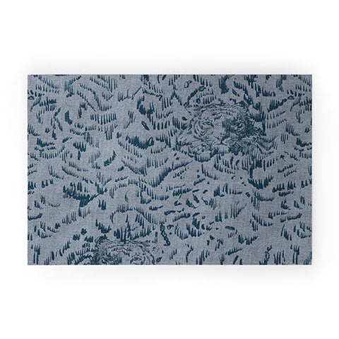 Pattern State Tiger Sketch Indigo Welcome Mat