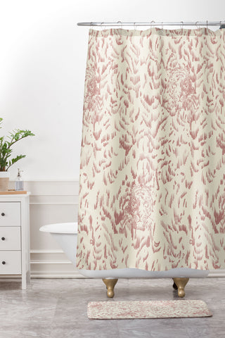 Pattern State Tiger Sketch Shower Curtain And Mat