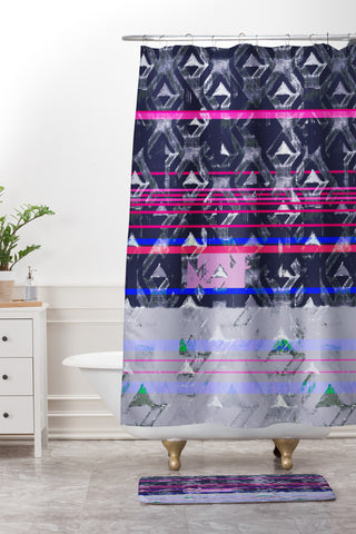 Pattern State Triangle Seas Shower Curtain And Mat