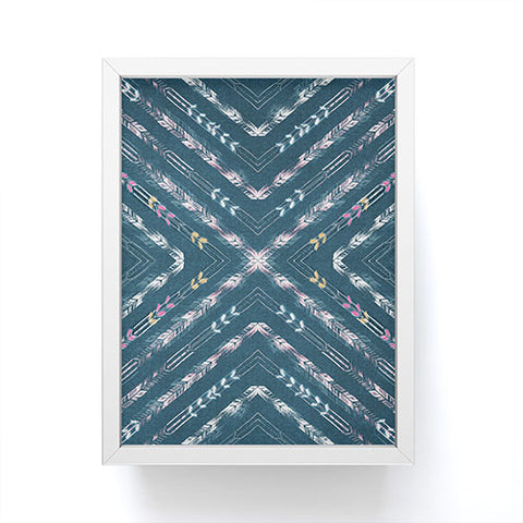Pattern State Valencia Indigo Linen Framed Mini Art Print