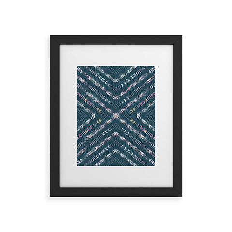 Pattern State Valencia Indigo Linen Framed Art Print
