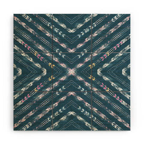 Pattern State Valencia Indigo Linen Wood Wall Mural