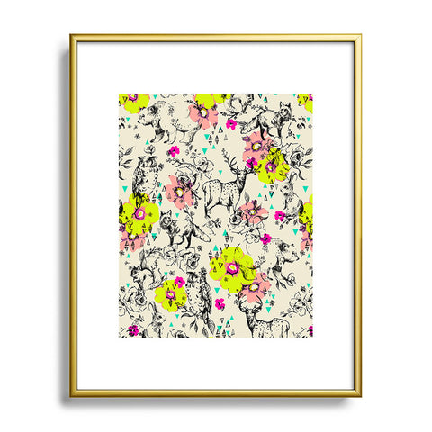 Pattern State Woodland Folk Metal Framed Art Print
