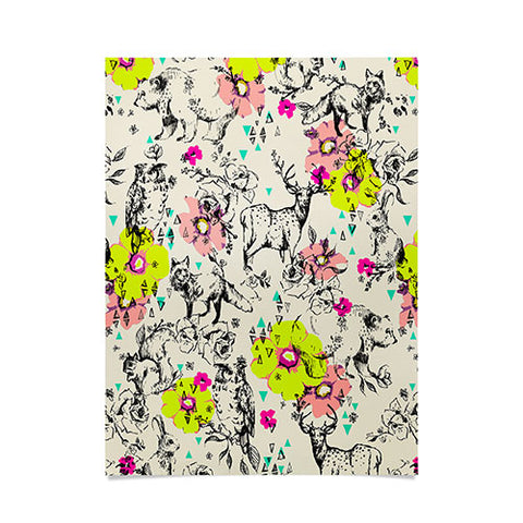 Pattern State Woodland Folk Poster