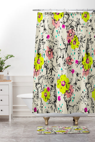 Pattern State Woodland Folk Shower Curtain And Mat
