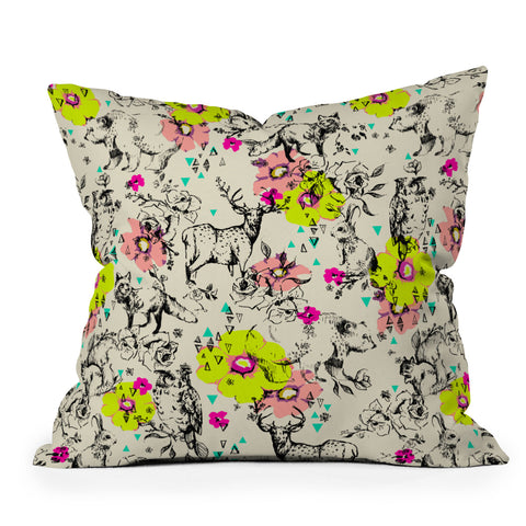 Pattern State Woodland Folk Throw Pillow
