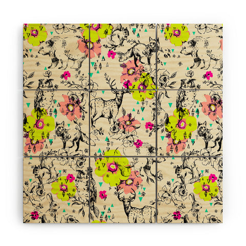 Pattern State Woodland Folk Wood Wall Mural