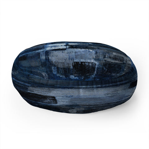 Paul Kimble Blue Squares Floor Pillow Round