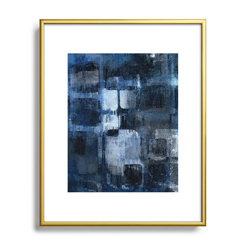 Paul Kimble Blue Squares Metal Framed Art Print
