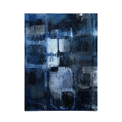 Paul Kimble Blue Squares Poster