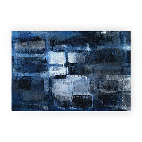 Paul Kimble Blue Squares Welcome Mat