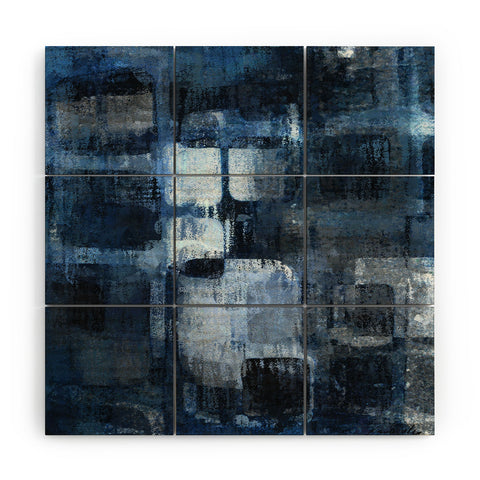 Paul Kimble Blue Squares Wood Wall Mural