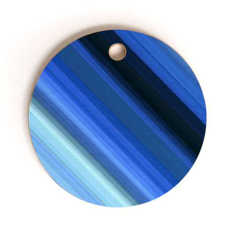Paul Kimble Blue Stripes Cutting Board Round