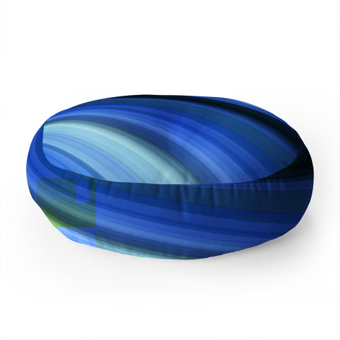 Paul Kimble Blue Stripes Floor Pillow Round