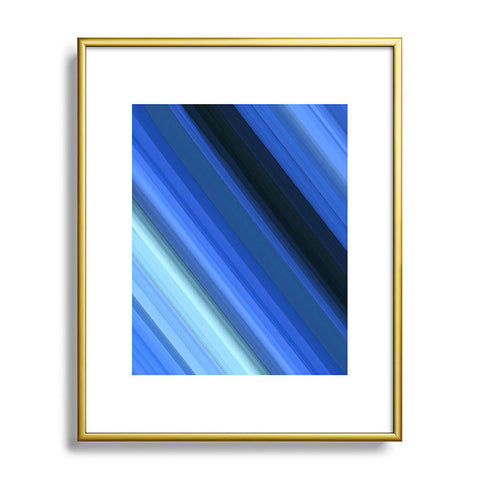 Paul Kimble Blue Stripes Metal Framed Art Print